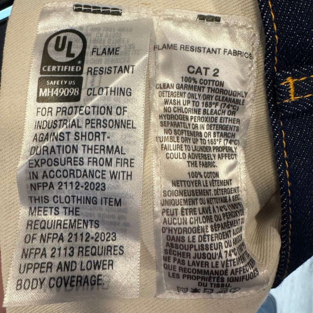 Aramark Steelguard Mens Flame Resistant Jeans 40x34  NFPA 2112/ASTM F1506 Cat 2 - Picture 7 of 12